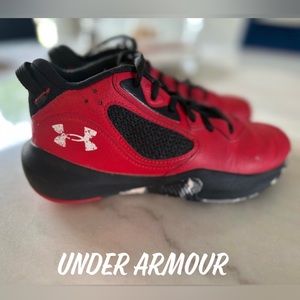 Red & Black Boys UnderArmor Tennis Shoes